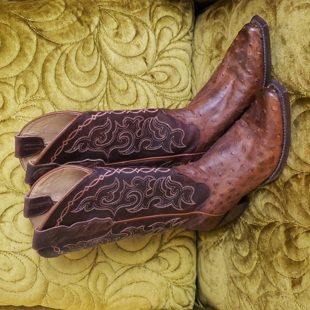 Shyanne Leather & Ostrich Cowgirl Boots